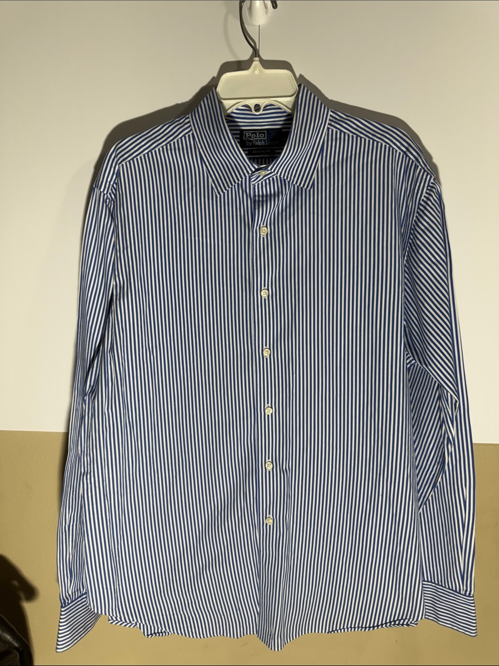 Polo by Ralph Lauren Navy and White Striped Dress Shirt